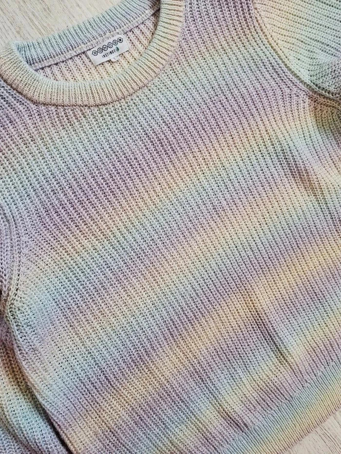 Jersey de mujer con cuello redondo a rayas en colores pastel arcoíris tie and dye Bonobo - Talla S – photo 5
